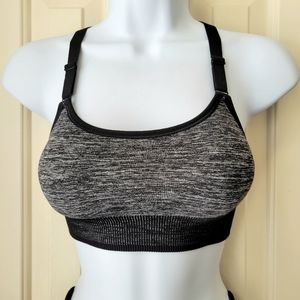 All In Motion Sports Bra Size S Black Gray Adjustable Straps Removable Padding